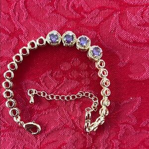 New Elegant Gold Filled and Amethyst Bracelet